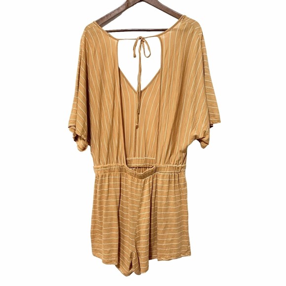 By Together Romper Yellow White Striped Size Large - Picture 4 of 12